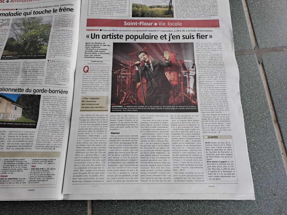 Vincent NICLO ce Samedi 27/09 à la Halle d’Animation de la ville de Pierrefort à 20h30. Venez découvrir cet artiste aux multiples talents. Billetterie : OT Pierrefort : 04 71 23 38 04 / OT St Flour : 04 71 60 22 50 et Ambiance d’Autrefois : 04 71 60 73 66. #pierrefort #saintflour