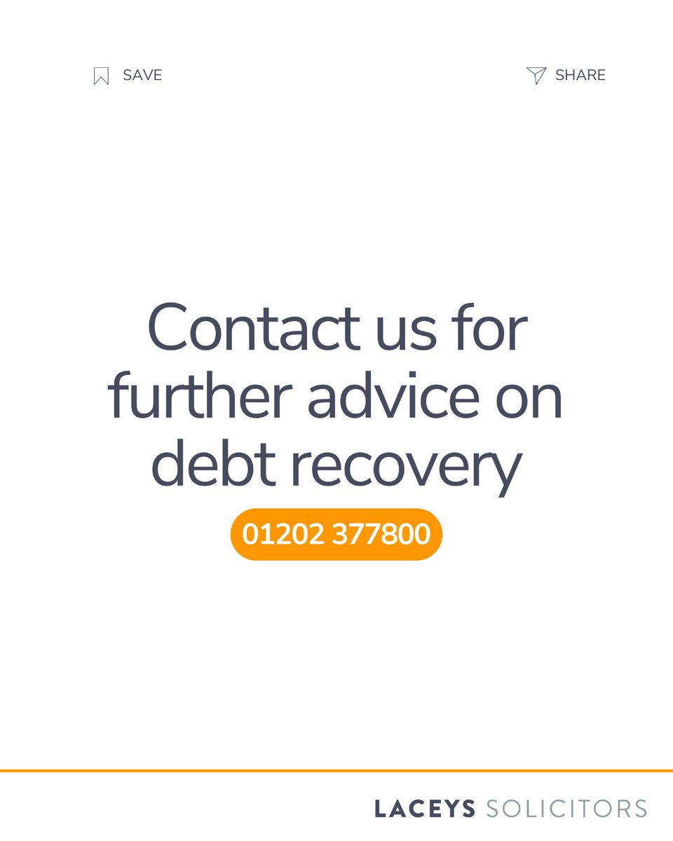 Chasing a debt? Debt recovery is often a delicate balancing act for a business. 

Contact Laceys Solicitors for expert legal advice on debt recovery.

📞 01202 377800

#LaceysSolicitors #DebtRecovery #BusinessLaw