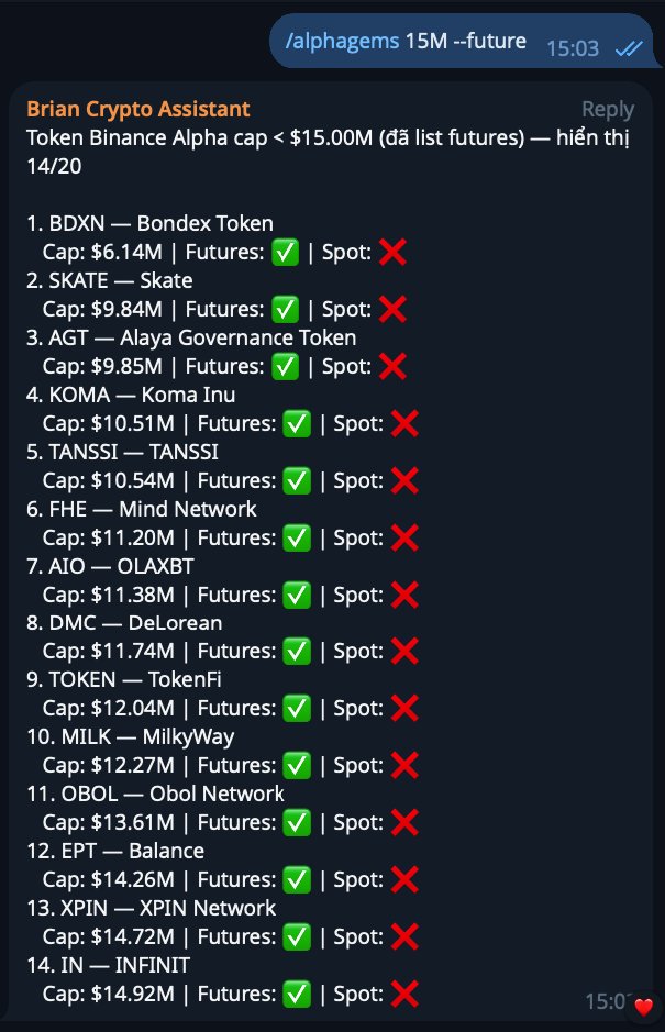 Giỏ hàng lowcap future x Binance Alpha cho ae nghiện cờ bạc
