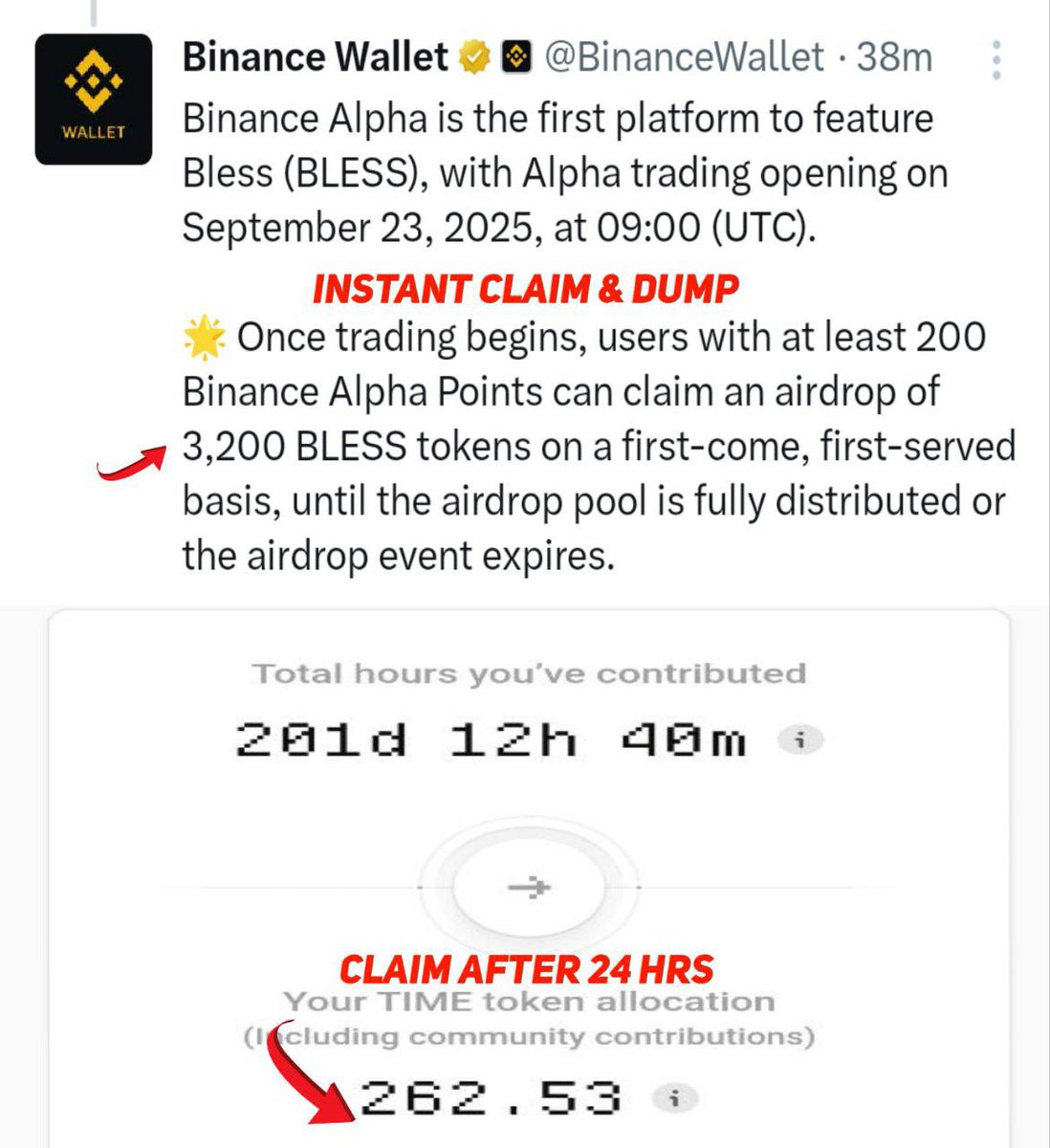 Community is fed up with these type of project’s tactics they try to play as now <a href="/theblessnetwork/">Bless</a> is playing.

Community creates projects from dust to top &amp; same community has power to turn it into dust.

Why prioritising Binance Alpha Over community who ran nodes for ~1 Year??