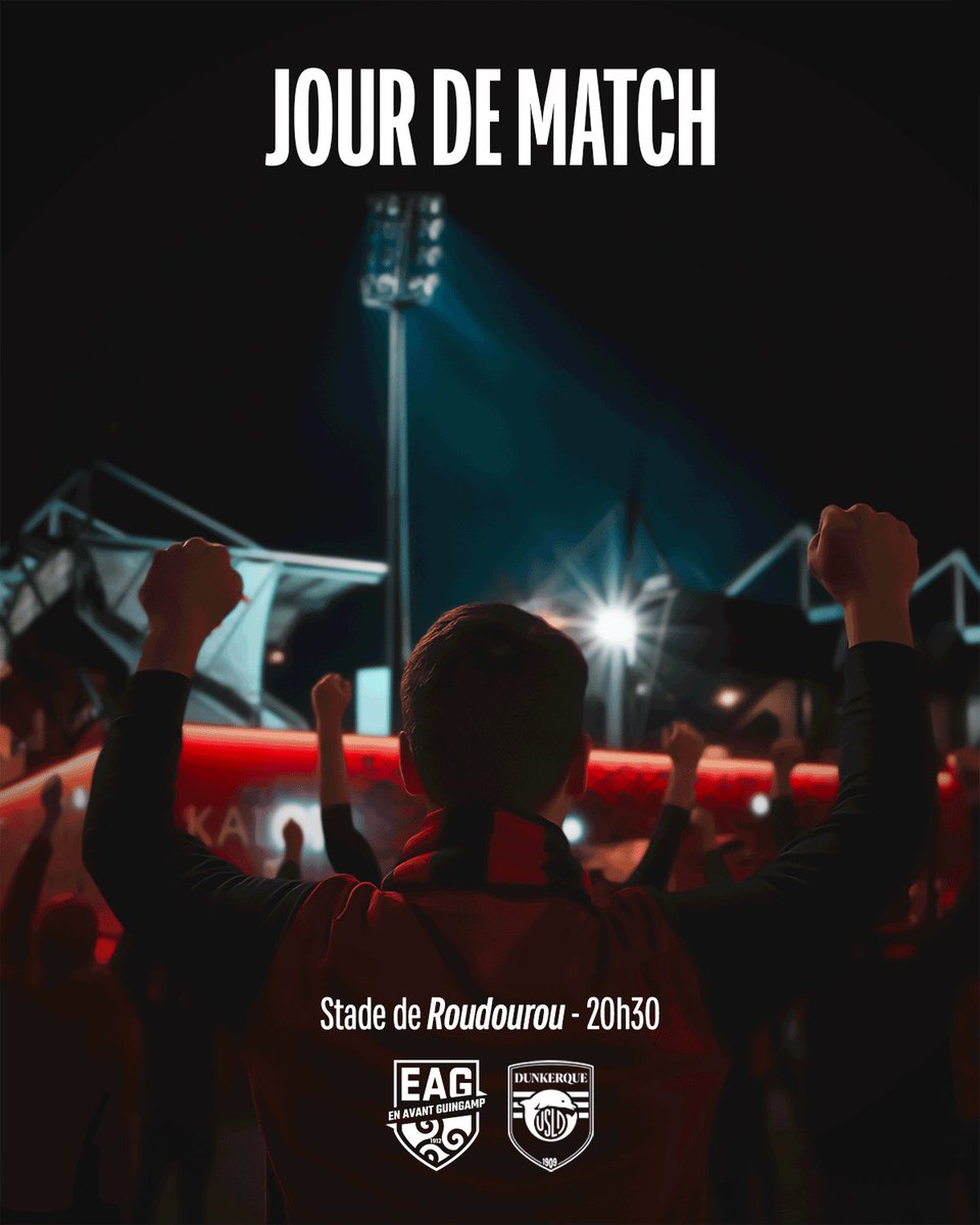 EAGuingamp's tweet photo. 🔥 𝗝𝗢𝗨𝗥 𝗗𝗘 𝗠𝗔𝗧𝗖𝗛 🔥

⚔️ 20h30 🆚 @usldunkerque 

📍 Stade de Roudourou
📋 @Ligue2BKT - J7
📺 @beinsports_FR MAX 9
📻 @ALaGuingampaise 

#EAGUSLD #TeamEAG #WarRaok https://t.co/YjrIKxSOjr