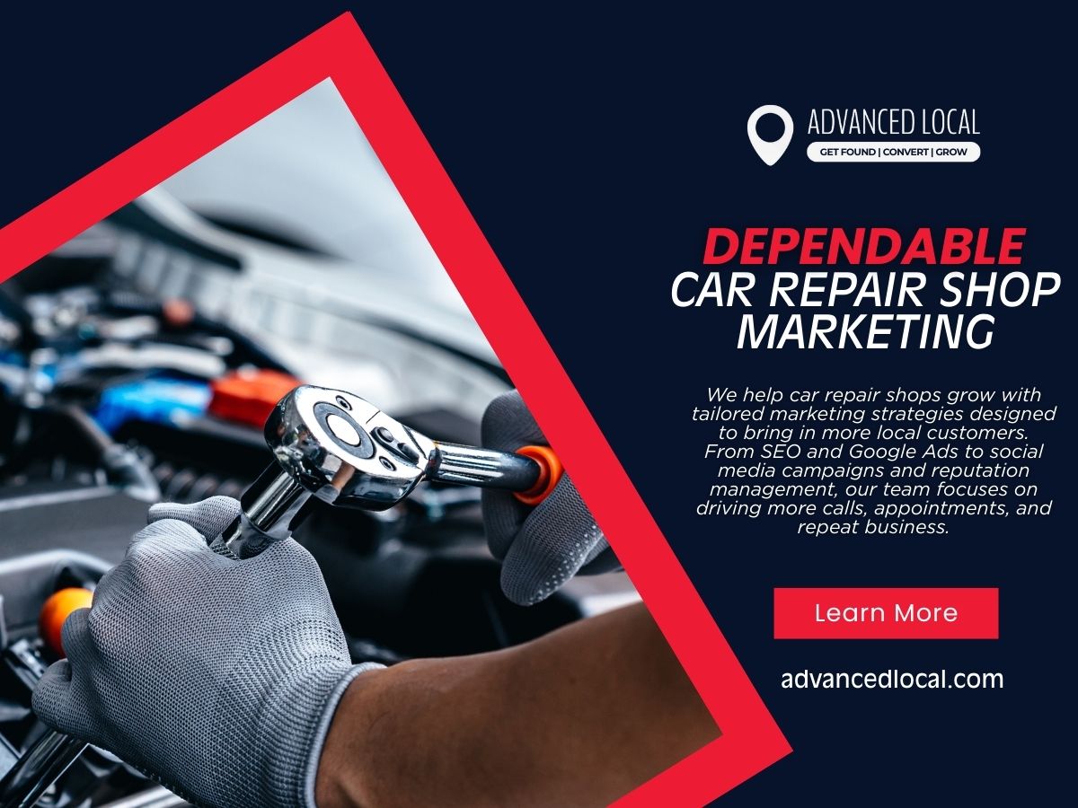 AdvancedLocalUT's tweet image. Wrenches in hand, reviews on the rise! 🔧📲
Let us supercharge your biz with car repair shop marketing that delivers clicks and customers. Ready to roll? 🚘💬
🌐 advancedlocal.com/?utm_source=tw…
#carrepairshopmarketing #reputationmanagementconsultant #AdvancedLocalSEO