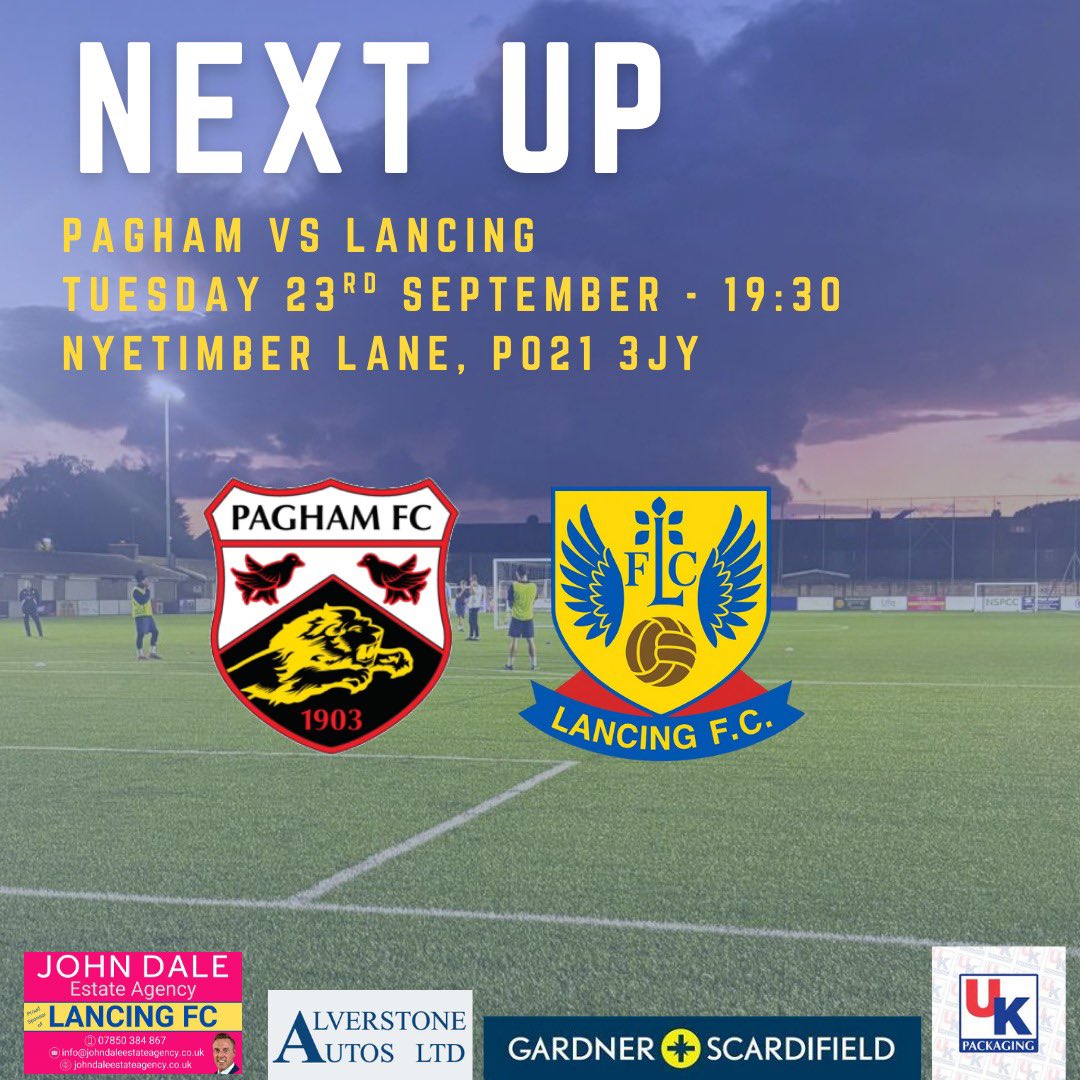 Tonight let's support Ryan, Steve and the lads on the road and be the 12th man! 💛💙

🏟️ Nyetimber Lane, PO21 3JY
🕢 19:30pm
🏆 Southern Combination Football League