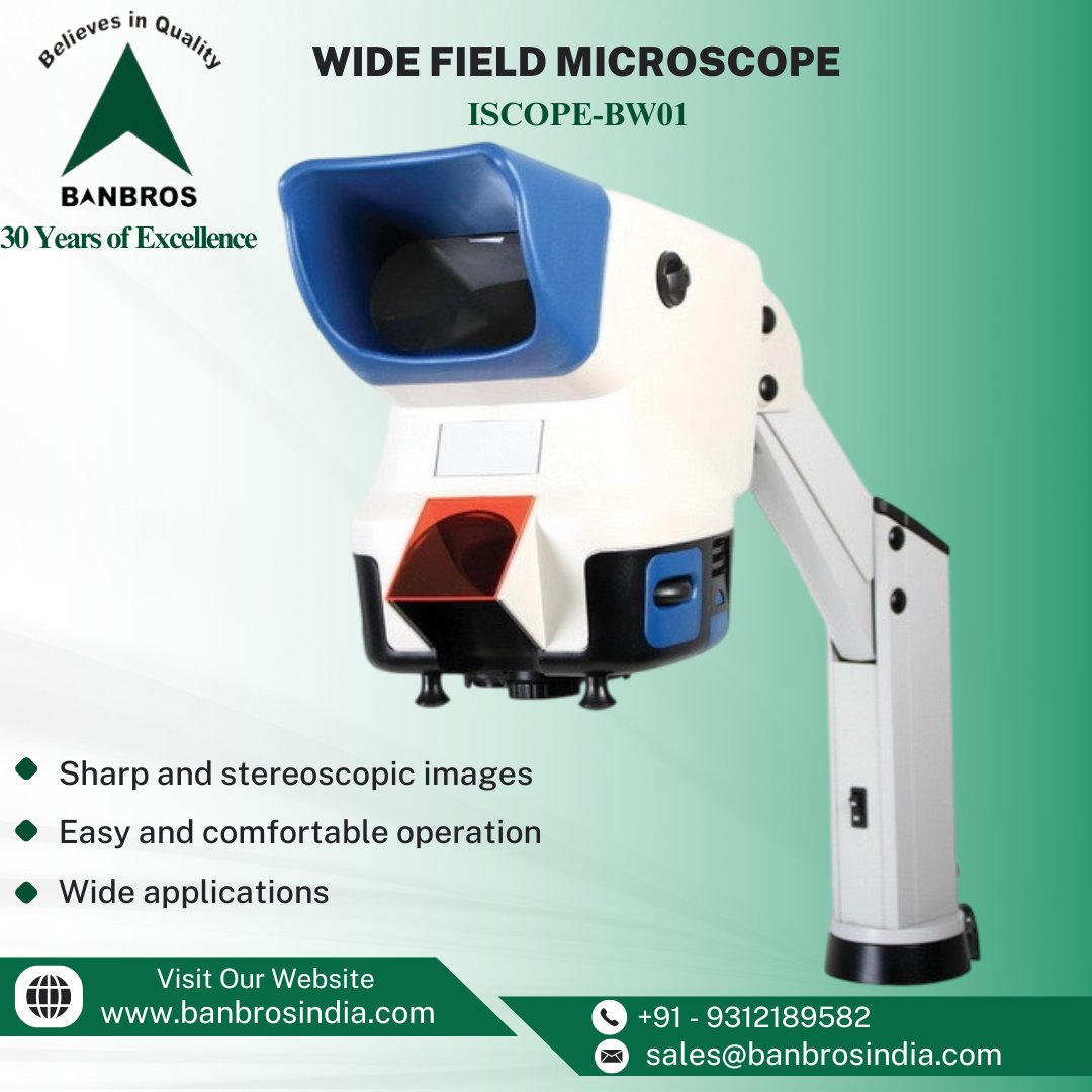 BanbrosPvt's tweet photo. Wide Field Stereo Microscope): Model No.-iScope-BW01
.
.
*For know more details please click on below link.. https://t.co/jQUowIM6rP
.
.
*Visit: https://t.co/afZST5sDCp | Email: sales@banbrosindia.com | Call/WhatsApp: +91-9312189582
.

#BEPL #widefieldmicroscope #stereomicroscope https://t.co/wZEaUghB5w