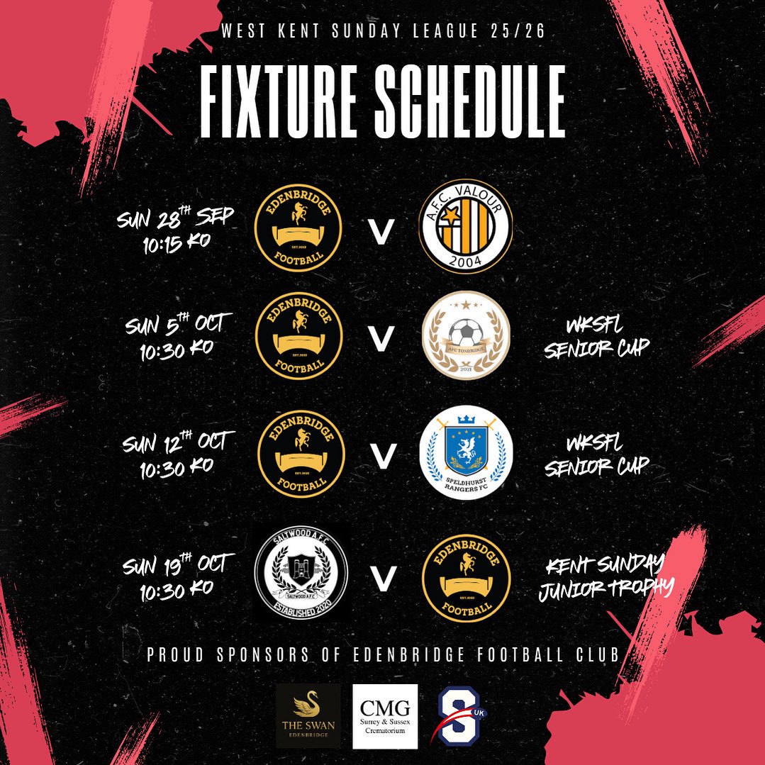 FIXTURE SCHEDULE 🔴⚫️