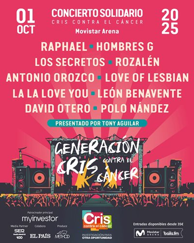 .<a href="/RAPHAELartista/">𝗥𝗔𝗣𝗛𝗔𝗘𝗟</a> participa en el concierto solidario en <a href="/MovistarArenaEs/">Movistar Arena España</a>  el 1 de octubre para <a href="/criscancer/">CRIS contra el cáncer</a> .
my-raphael.com/news/4321/71/r…