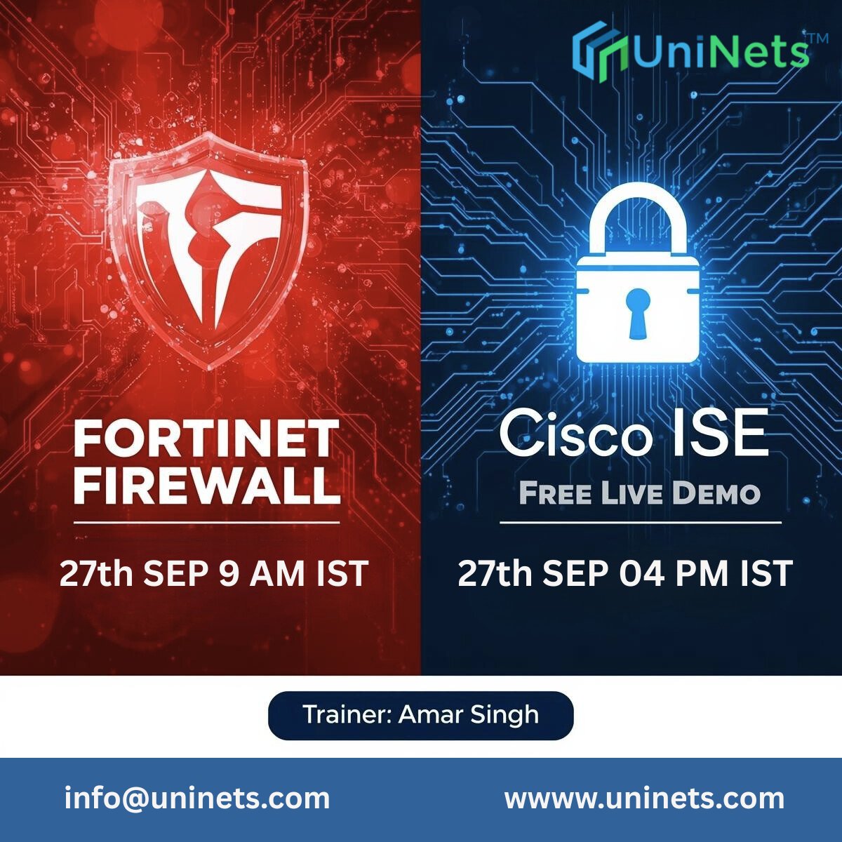 uninets53's tweet image. Double Learning Opportunity on 27th Sept!

Register Now: shorturl.at/2pqh6
#Fortinet #CiscoISE #FirewallTraining #NetworkSecurity #ZeroTrust #Cybersecurity #ITTraining #UniNets #IdentityDrivenSecurity #ISETraining