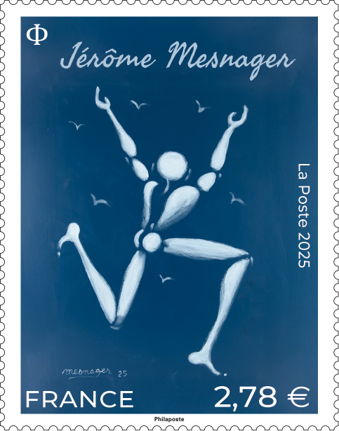 ⌛️J-3 avant le Premier Jour du timbre Jérôme Mesnager, l'un des précurseurs du street-art en 🇫🇷 
Dans la série artistique, ce timbre est illustré par une œuvre originale : l'homme blanc, repère intemporel symbole de paix, de joie et de dynamisme.
<a href="/TimbresFFAP/">FFAP</a> #streetart