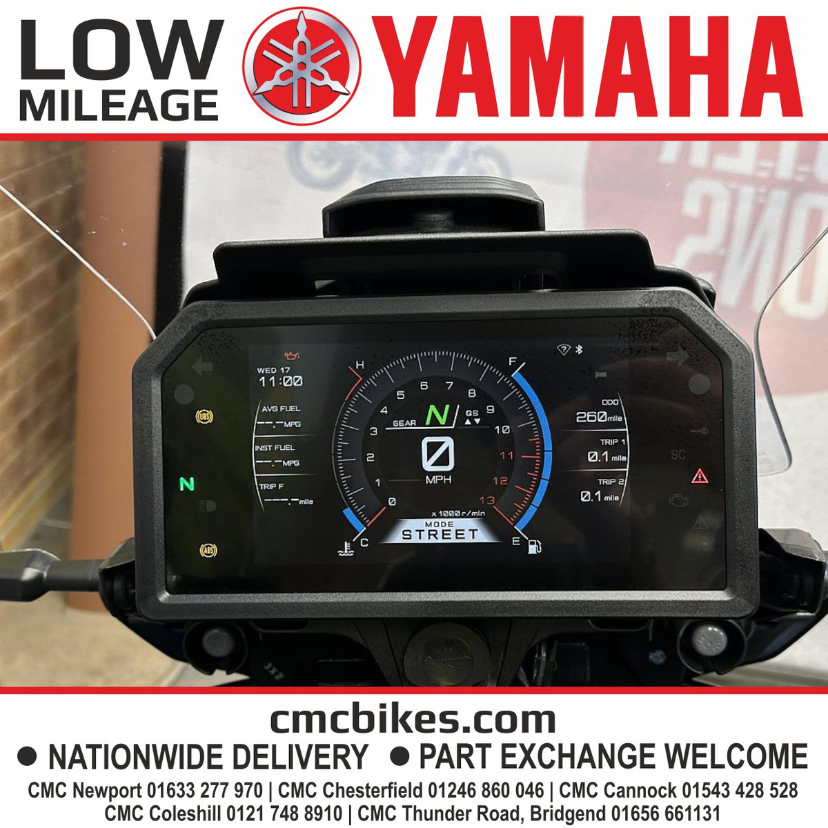 LOW MILEAGE USED YAMAHA

CMC Motorcycles are thrilled to offer this stunning CMC approved low mileage 2025 Yamaha Tracer 9 GT. Reserve today with a £100 deposit.

2025, 25' registration, only 260 miles, 2025 Yamaha Tracer 9 GT. £13,999.

cmcbikes.com/used-motorcycl…