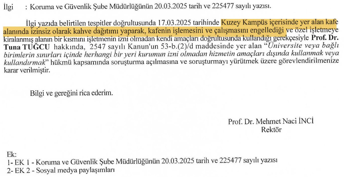 Birazdan (nöbetten sonra) sanırım bugüne kadarki en saçma gerekçeyle açılan soruşturmada ifade vereceğim. Suçum ÖĞRENCİLERE KAHVE İKRAM ETMEK!

"Bir fincan kahvenin 40 yıl hatırı var" demişler ama Naci İnci bana soruşturma açtı!!!
+++
