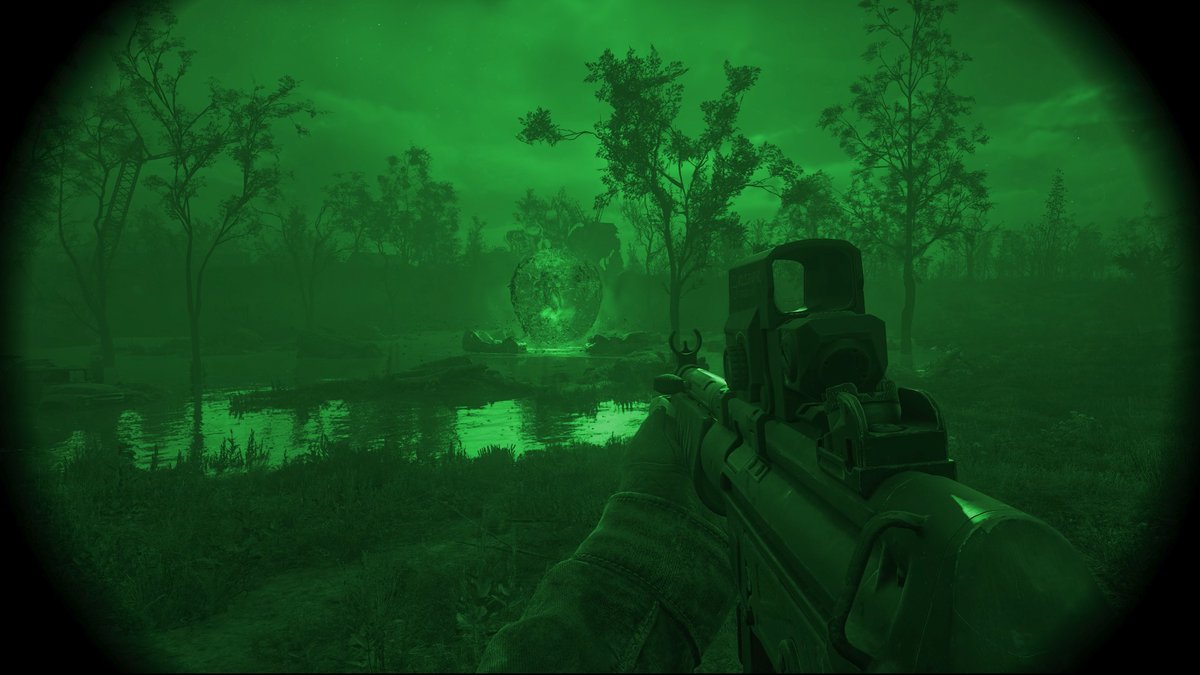 4DivinityGames's tweet photo. Stalkers, the Night of the Hunter Update is here: night vision devices, laser sight to track your targets, and offset aiming for brutal close-quarters annihilation.

From now on, don’t fear the darkness — make it fear you.

#STALKER2 #4Divinity #GSCGameWorld https://t.co/pWPDtMqAC2