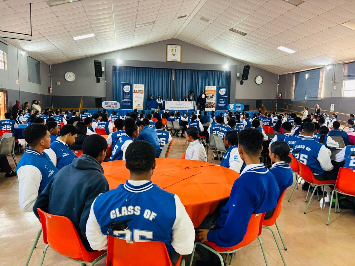 Earlier this morning I had the honour of spending some time at Bridgton Senior Secondary School, wishing the learners all the very best for their Preliminary and Final NSC Examinations.

To the Class of 2025: This is a defining moment in your journey. These exams are not just