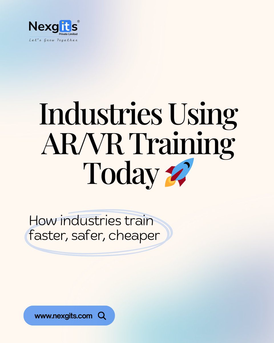 nexgits's tweet image. Outdated manuals don’t cut it anymore.
Industries like healthcare, manufacturing & education are training teams with AR-VR smarter, safer, faster.
🚀
See how it’s done: nexgits.com/our-work
#ARVR #TrainingTech #FutureOfWork #Nexgits