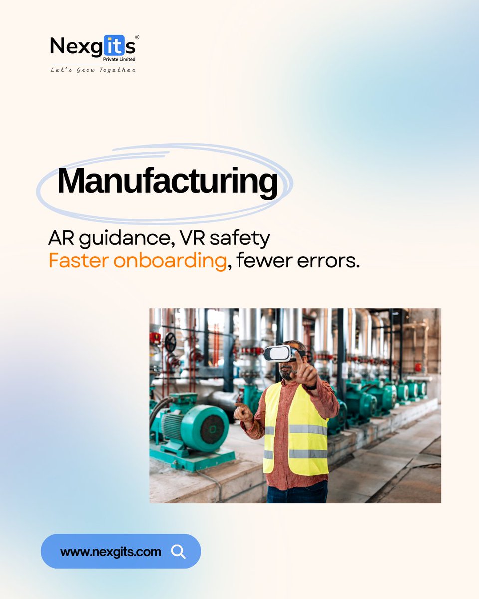 nexgits's tweet image. Outdated manuals don’t cut it anymore.
Industries like healthcare, manufacturing & education are training teams with AR-VR smarter, safer, faster.
🚀
See how it’s done: nexgits.com/our-work
#ARVR #TrainingTech #FutureOfWork #Nexgits