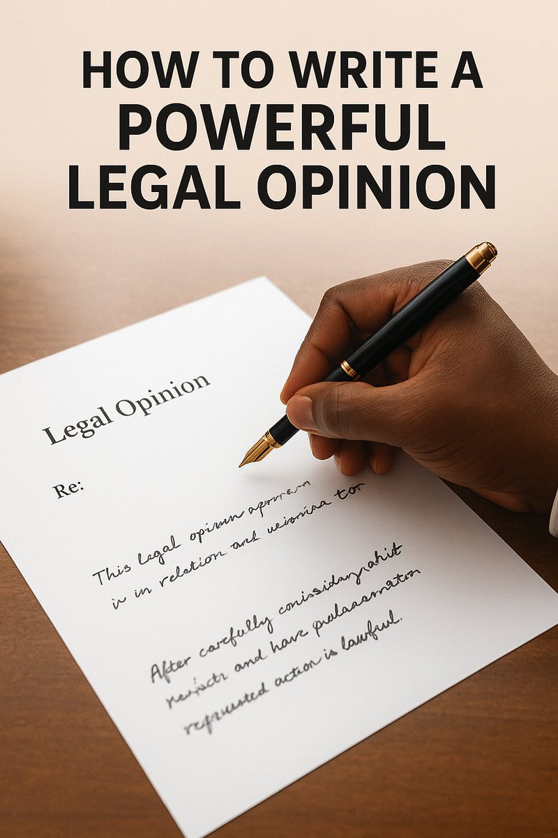 WyneLegal's tweet image. How to write a powerful legal opinion (quick steps): Clarify instructions → Frame facts → Identify issues → Research statutes &amp;amp; case law (Constitution of Kenya, KLR) → Apply law to facts → Give a reasoned analysis → Recommend practical next steps &amp;amp; caveats. #KenyaLaw