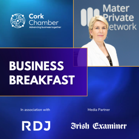 RDJ_LLP's tweet photo. Looking forward to @CorkChamber  #CCBreakfast with Sandra Daly, CEO, Mater Private Hospital Cork who will share valuable insights into healthcare leadership, business innovation and the evolving landscape of private medical services in #Cork and beyond. #RDJ #MaterPrivateCork https://t.co/gZiuaalhcb