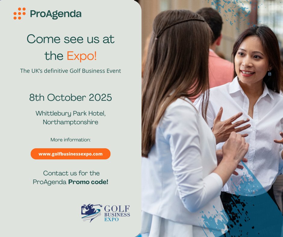 We’re excited to announce that ProAgenda will be showcased at the Golf Business Expo in Northamptonshire!  Join us on the 8th of October, where our team will be ready at our booth to introduce you to the latest innovations in sports scheduling technology! 💻🏌️

#Golfbusinessexpo