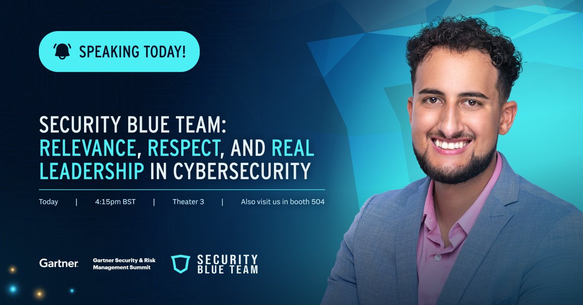 Sabastian is speaking today at 4:15 PM BST at the Gartner Security &amp; Risk Management Summit in London.

🎤 Security Blue Team: Relevance, Respect, and Real Leadership in Cybersecurity
📍 Theatre 3

If you’re at the summit, don’t miss this session — a chance to explore leadership