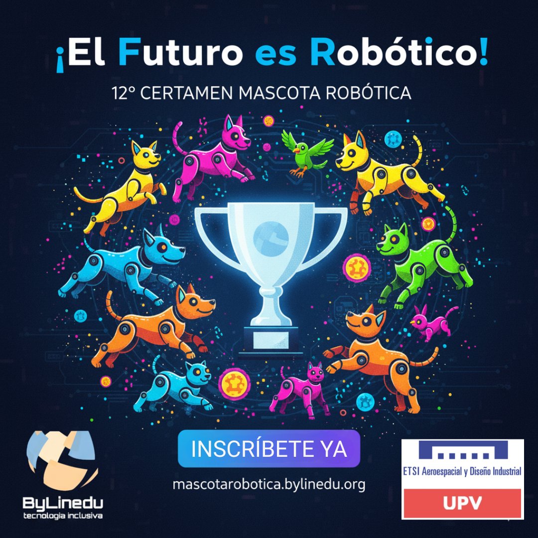 🤖🐈🐕¿Te apasiona la robótica y la creatividad? ¡Da rienda suelta a tu imaginación! <a href="/bylinedu/">Asociacion ByLinedu</a> convoca el Certamen de Dibujo y Diseño “Mascota Robótica”, un concurso para todas las edades, dirigido a estudiantes y al público general de toda España
robotica-educativa.hisparob.es/disena-tu-prop…