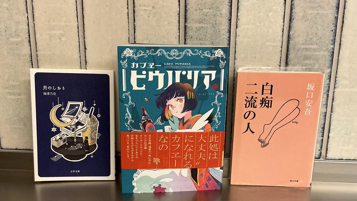 小声書房さんで購入した本📕

坂口安吾はブクブク荘の通販サイト見て狙ってた🤭
“カフヱーピウパリア”は帰りの電車で早速読みながら帰った
“月のしおり”は小声文庫第1弾の“トムテを探して”を読見終わった時、次回伺ったら買うって決めてた

#小声書房
#ブクブク荘