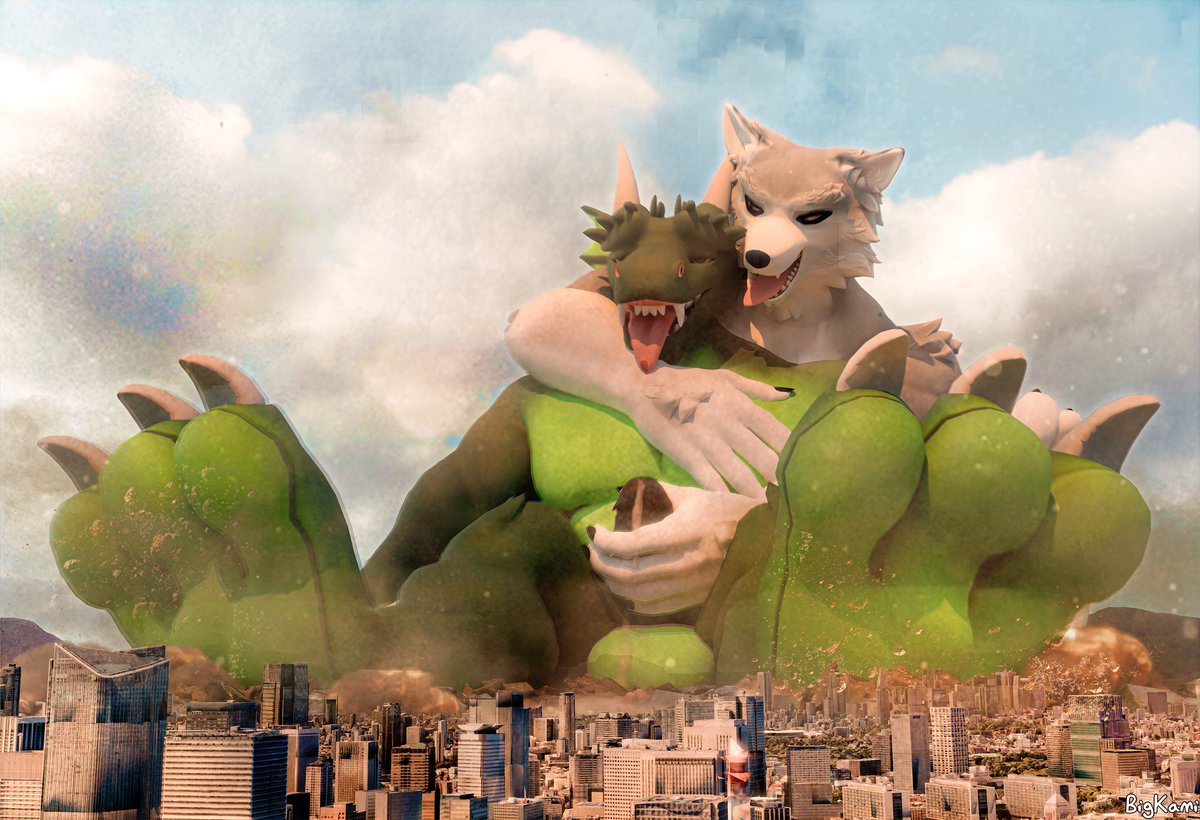 Growing after Cum(ing). final 

Bigkami and I grew up very big. Fortunately, the city wasn't completely destroyed, so some of us can experience the spectacle of what's happening in their city.

Art:<a href="/BigBadKami/">BigKami COMMISSIONS OPEN DM IF INTERESTED!</a>
Ne:<a href="/DragonianRex/">Kurt Crusha</a>