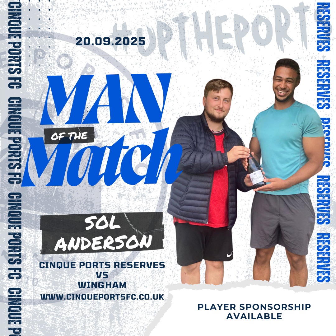 MAN OF THE MATCH 
MOTM for Saturday's reserve game was Sol Anderson. Bagging 2 goals and the MOTM award, it was an impressive debut for Sol.
-
Player Sponsorships Available
Want to back the lads this season? Player sponsorship packages are now open — a great way to support the