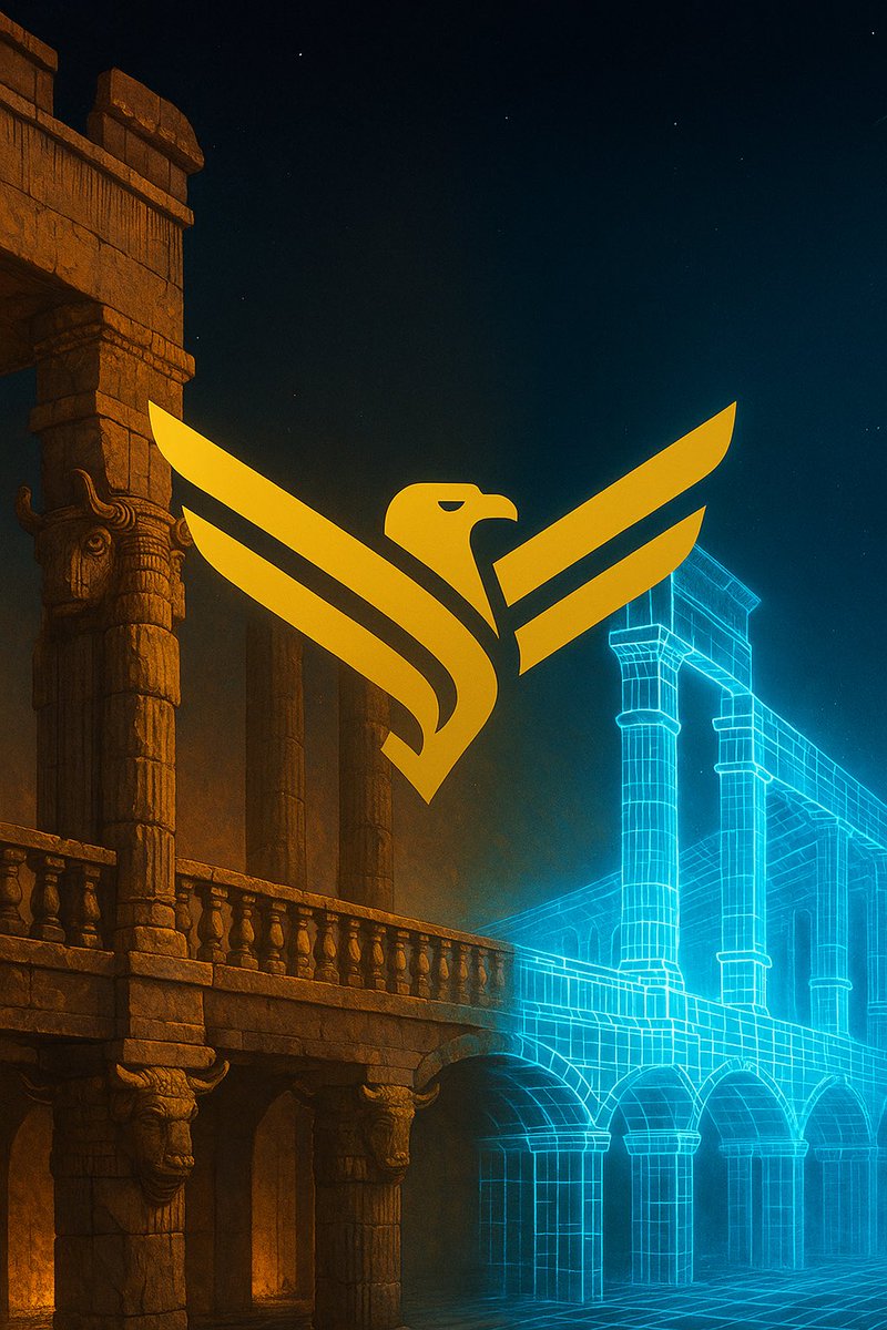 PbMeh's tweet photo. 🏛 Part IV: The Bridge

A grand stone bridge inspired by Persepolis, merging into a glowing digital bridge of neon blue grids. Persian columns stand with futuristic holograms. Majestic, epic cinematic visual of legacy meeting innovation

#cryptocurrencies 
#PerseFii
FIRST #RWA https://t.co/ToF7iC1dR4