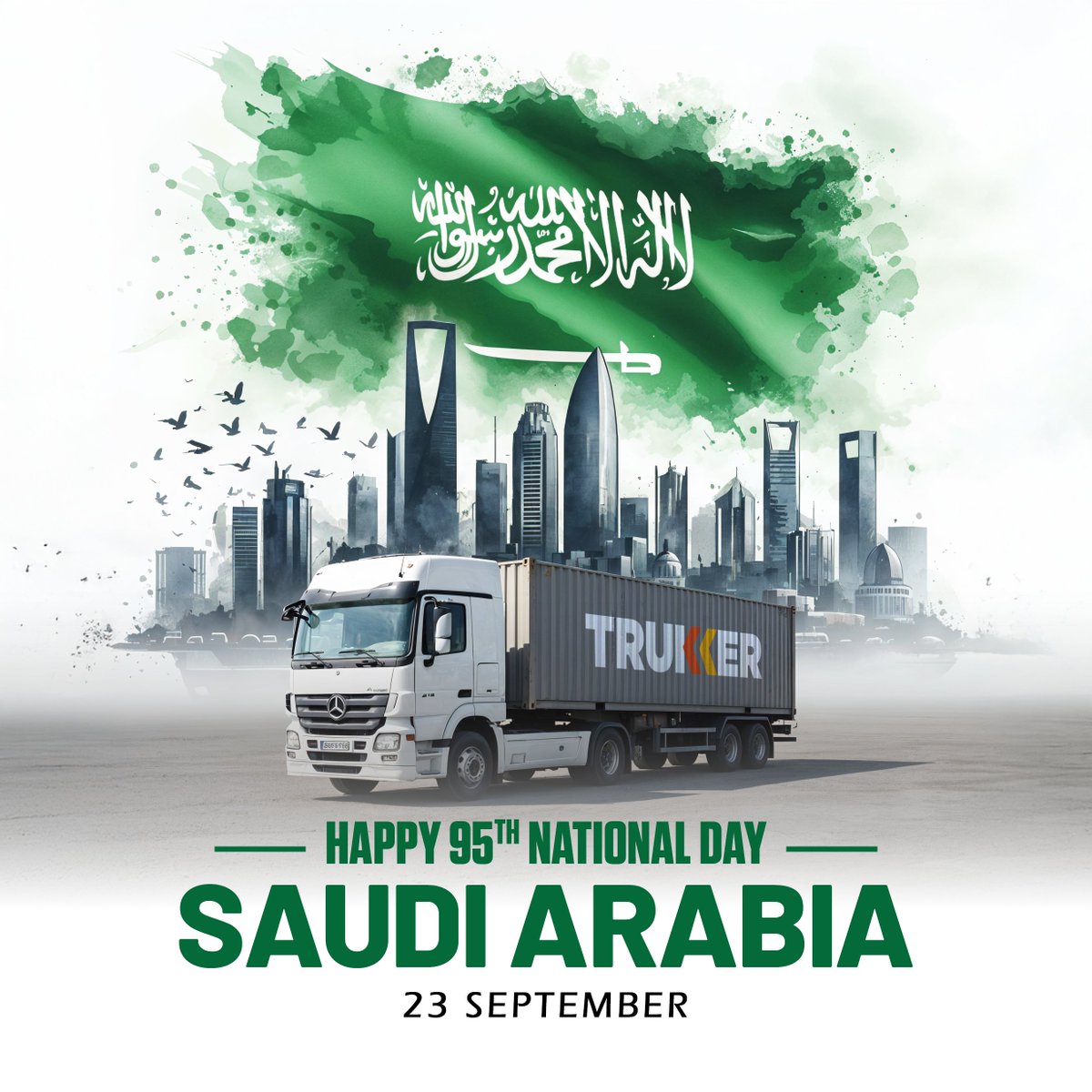 .<a href="/TruKKerTech/">TruKKer تركر</a>  wishes the Kingdom of Saudi Arabia a joyous 95th National Day.  

A day to honour the heritage, unity, and visionary leadership that continue to shape the Kingdom’s remarkable journey.

#KSA #SaudiArabiaNationalDay  #TruKKer #Logistics