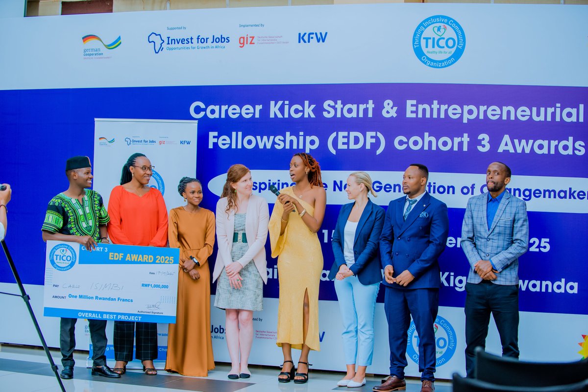 TicoRwanda's tweet photo. The spotlight of the Career Kick Start & EDF Awards 2025 shone brightest on ALIRA WELLNESS, crowned as the Best Project of EDF Cohort 3

Led with passion and vision, ALIRA WELLNESS is reshaping how Rwanda approaches mental health and wellness. Through 100% soy wax aromatherapy candles designed for calm, clarity, and joy, alongside guided affirmation journals that promote reflection and healing, ALIRA is offering accessible and stigma-free wellness solutions in a space where support is often limited.

This innovative model is more than a business, it’s a movement for emotional wellbeing, healing, and resilience, and it shows the power of youth-led entrepreneurship to tackle challenges that touch every community.

Congratulations to ALIRA WELLNESS for leading with creativity, courage, and compassion. We are proud of your journey and can’t wait to see how far this impact will reach

#EDF2025 #CareerKickStart #BestProject #YouthInnovation #Wellness #MentalHealth #YouthEmpowerment