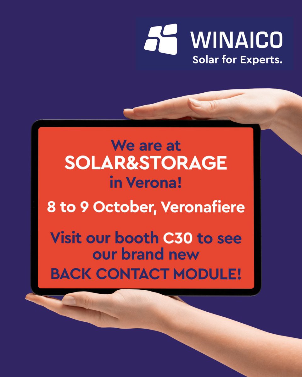 WINAICO_EU's tweet image. #WINAICO #solarandstorage #verona #italy #exhibition #visitourbooth #new #product #backcontact #brandnew #solar #module #solarforexperts