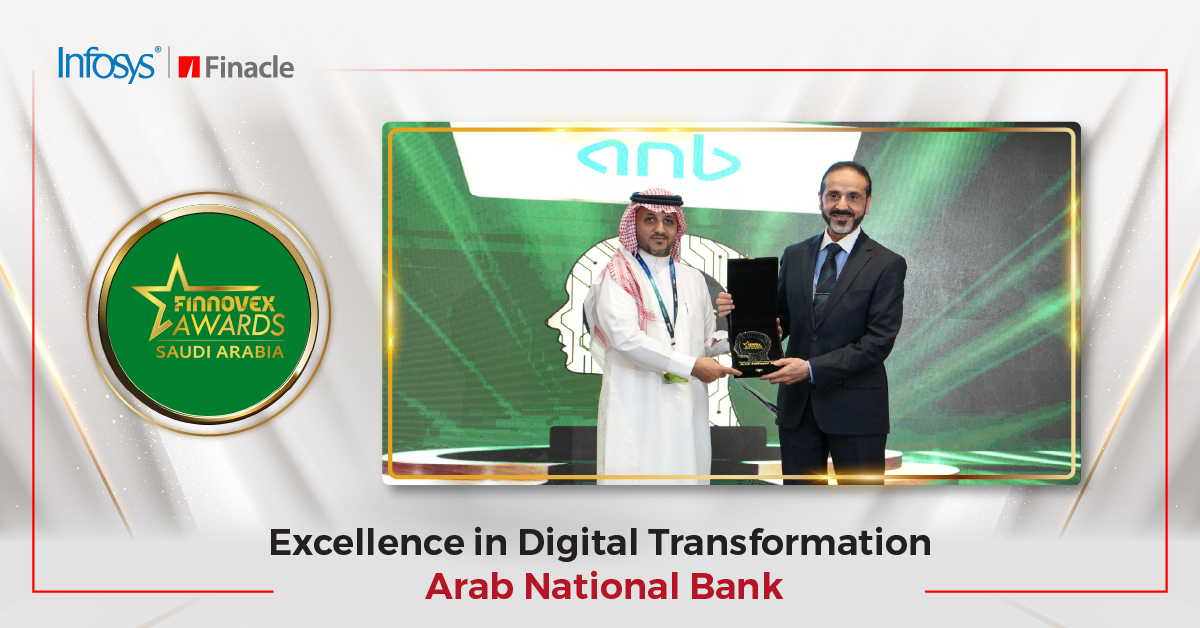 Finacle's tweet image. 🏆 Arab National Bank wins Excellence in Digital Transformation at Finnovex Saudi Arabia 2025! Kudos to the team for driving innovation and setting new benchmarks in digital banking. 🚀
 Learn more: okt.to/DwYlGJ
 
#CoreTransformation #DigitalTransformation