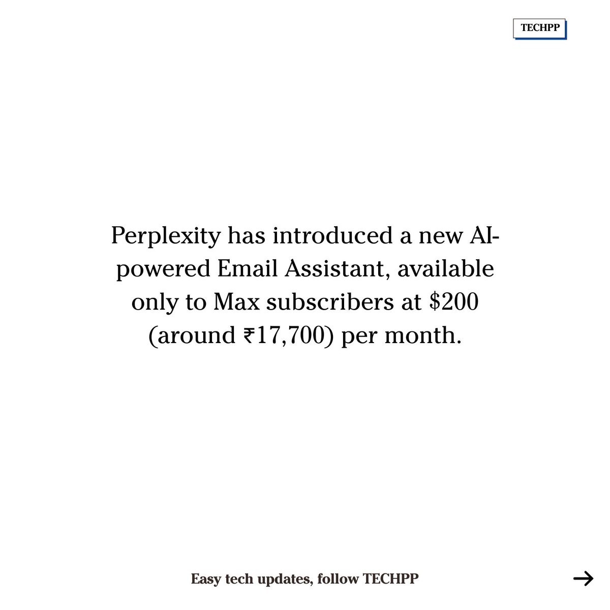 techpp's tweet image. Perplexity launches AI Email Assistant for Max users

#Perplexity #EmailAssistant #AI #Productivity #Gmail #Google