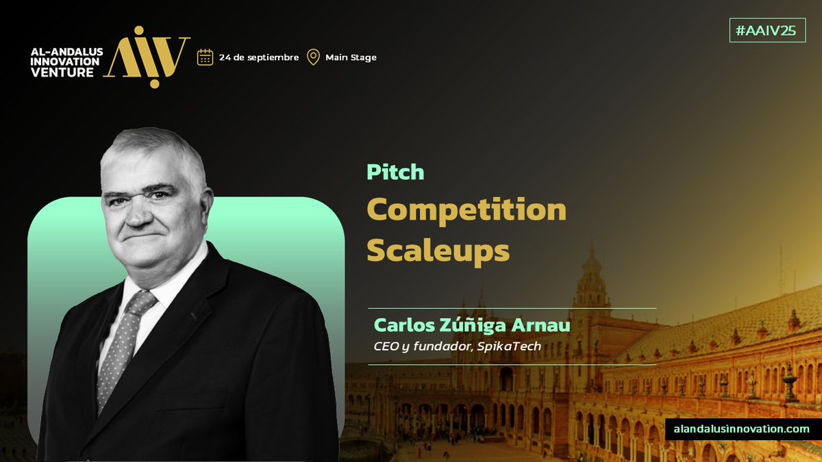 Spika Tech, entre las 25 #scaleups finalistas de #AlAndalusInnovationVenture 2025 🚀
Nuestro CEO Carlos Zúñiga participará en la Pitch Competition en Sevilla el 24 sept. presentando nuestras soluciones #DeepTech en salud y defensa y mucho más #Innovación #IA #HealthTech #XR