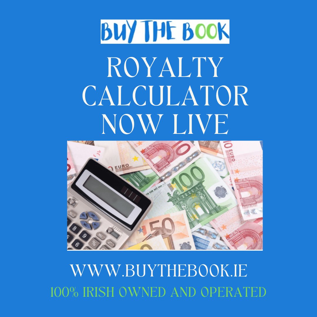 📚 Royalty Calculator Now Live 📚

Compare Royalties selling  on Buy the Book vs Amazon &amp; Bookstores

Use this calculator to see how much more you can earn by selling direct

buythebook.ie/royalty-calcul…

#selldirect #irishauthors #authorsoftwitter #authorcommunity #irishowned
