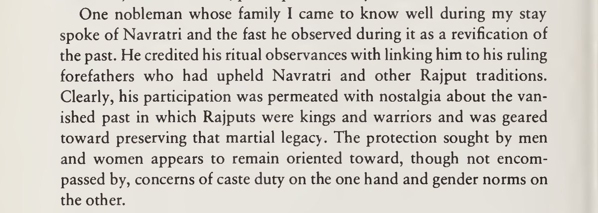 A Rajput nobleman’s remembrance of #Navratri 🔱🕉️

He credited the ritual observances to his ruling forefathers who upheld Navratri &amp; other Rajput traditions. He was full of nostalgia about the vanished past in which Rajputs were kings &amp; warriors, preserving their martial legacy.