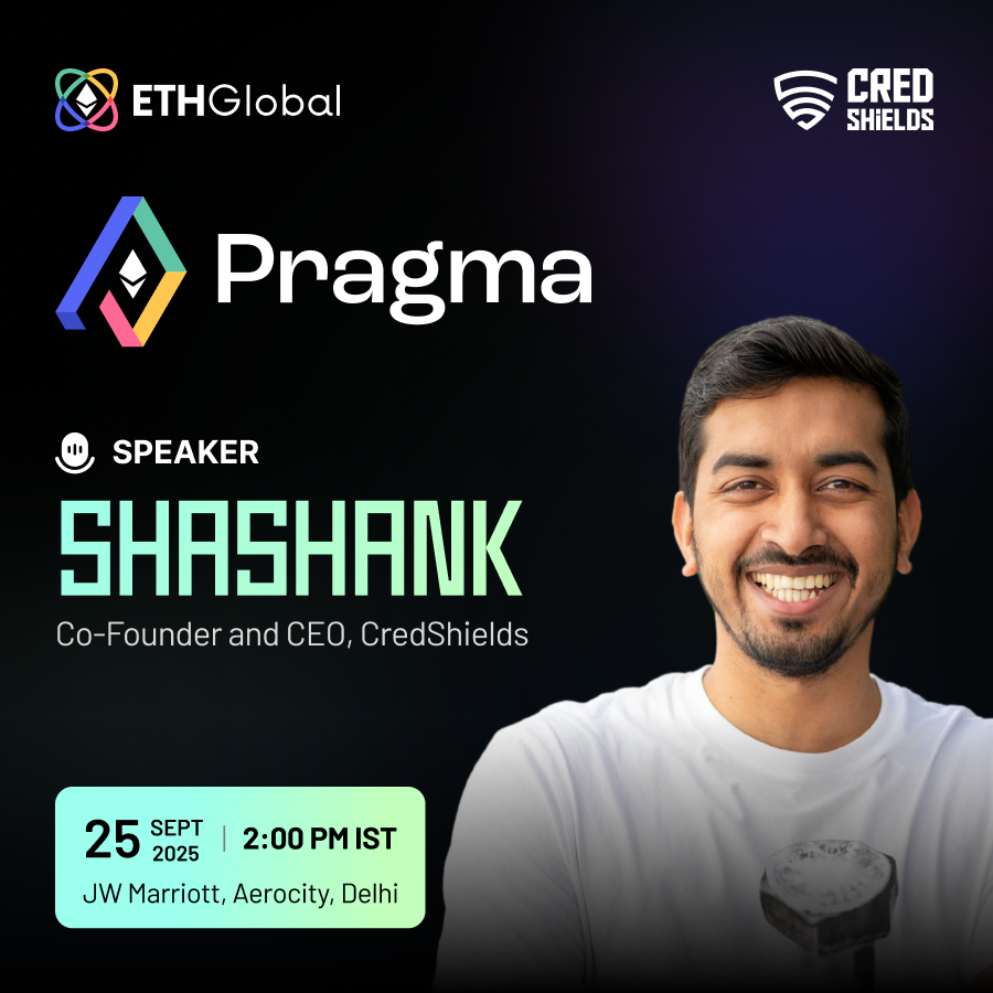 CredShields (@credshields) on Twitter photo Big news! Our Co-founder & CEO, <a href="/cyberboyIndia/">Shashank | CredShields</a>, is speaking at Pragma New Delhi by <a href="/ETHGlobal/">ETHGlobal</a>.
Discover how AI is transforming the scalability of smart contract security, making Web3 safer and more resilient.
๐ September 25, 2025 | 2:00 PM IST
๐ JW Marriott, Aerocity, New Big news! Our Co-founder & CEO, <a href="/cyberboyIndia/">Shashank | CredShields</a>, is speaking at Pragma New Delhi by <a href="/ETHGlobal/">ETHGlobal</a>.
Discover how AI is transforming the scalability of smart contract security, making Web3 safer and more resilient.
๐ September 25, 2025 | 2:00 PM IST
๐ JW Marriott, Aerocity, New
