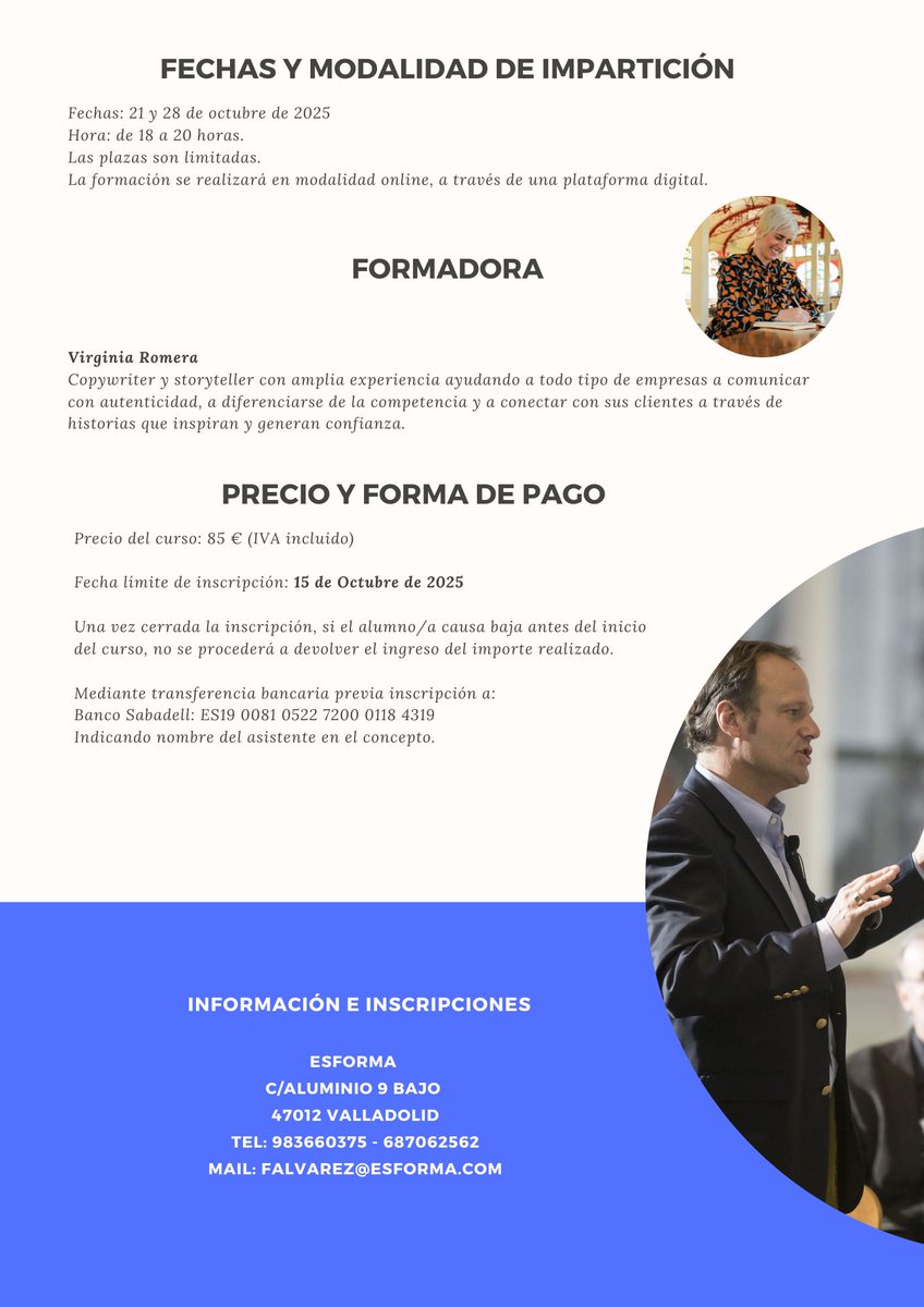 ¿Y si tu empresa contara una historia que conecte de verdad?
"Taller online de Storytelling: Crea el relato de tu marca para conectar con tus clientes".
Creemos que toda marca tiene una historia que merece ser contada.
¿Descubrimos la tuya?
Más info👉falvarez@esforma.com