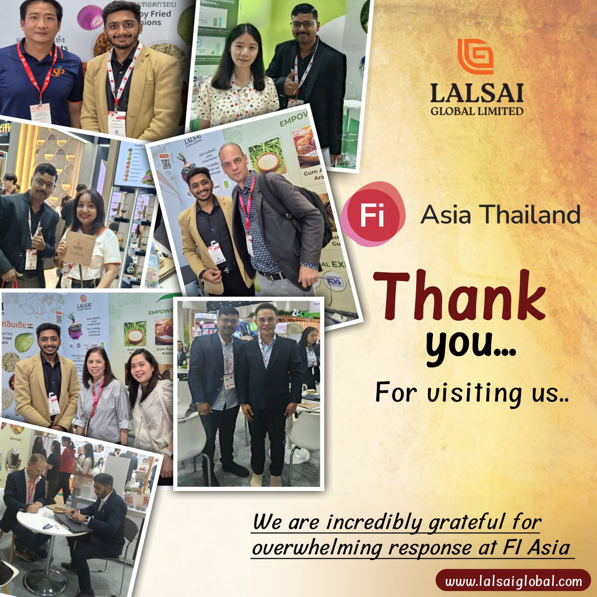 lalsaiglobal's tweet photo. Thank You for Visiting Us at FI - Asia (Thailand).

We sincerely thank everyone who visited the Lalsai Global Limited booth at FI Asia. It was a pleasure connecting with buyers, importers, and food industry professionals throughout the event. https://t.co/XqQ7XCmcxh