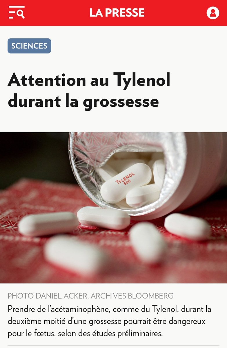 Trump qui dit que prendre du Tylenol pendant la grossesse serait dangereux , c'est un fou! 

Pourtant, un vielle article de La Presse en 2021 soulignait déjà que c était dangereux.......