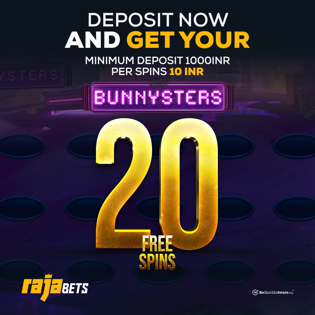 𝐑𝐀𝐉𝐀𝐀𝐀𝐀𝐀𝐀𝐀𝐀𝐀  🔥🔥🔥🔥  

Make a minimum of 1000INR deposit, get 20 Freespins valid on Bunnysters! 🐇

Event will be over at 12AM⏳ 

❗️You can get your bonus from live support.