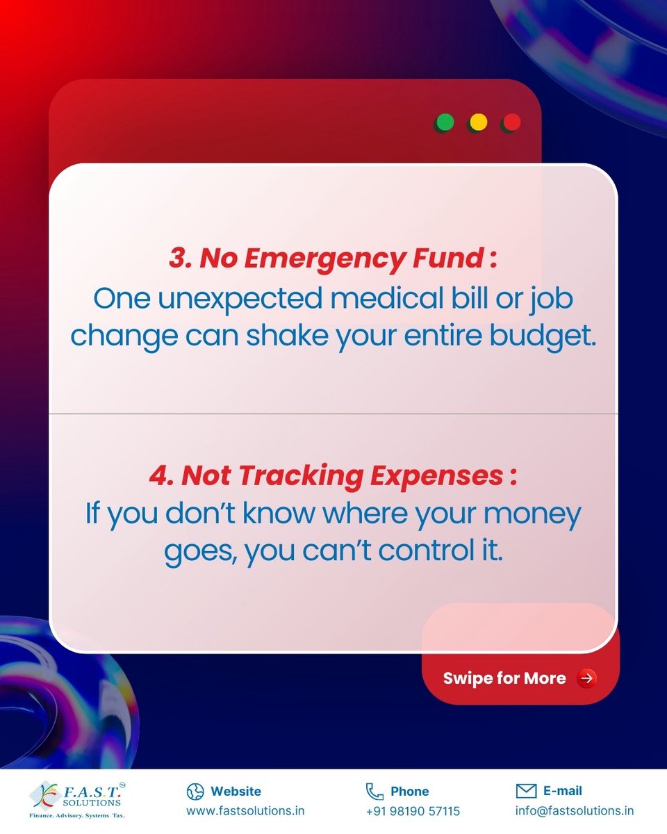 FASTSolutionsI1's tweet image. Financial red flags are easy to miss but costly to ignore. From unchecked expenses to lack of investments, these signs can silently hold you back. 

DM us today and take the first step toward your financial reset.