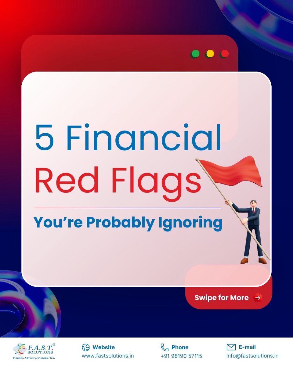 FASTSolutionsI1's tweet image. Financial red flags are easy to miss but costly to ignore. From unchecked expenses to lack of investments, these signs can silently hold you back. 

DM us today and take the first step toward your financial reset.