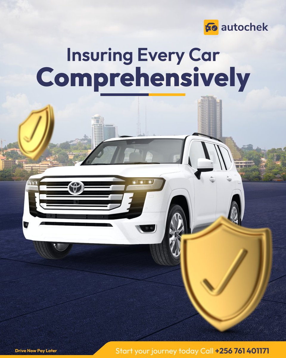There is nothing more fulfilling than a car that is secured comprehensively.

Don't forget your insurance sticker when you purchase a car from us.

Visit autochek.africa/ug to get a car today.

#DriveNowPayLater