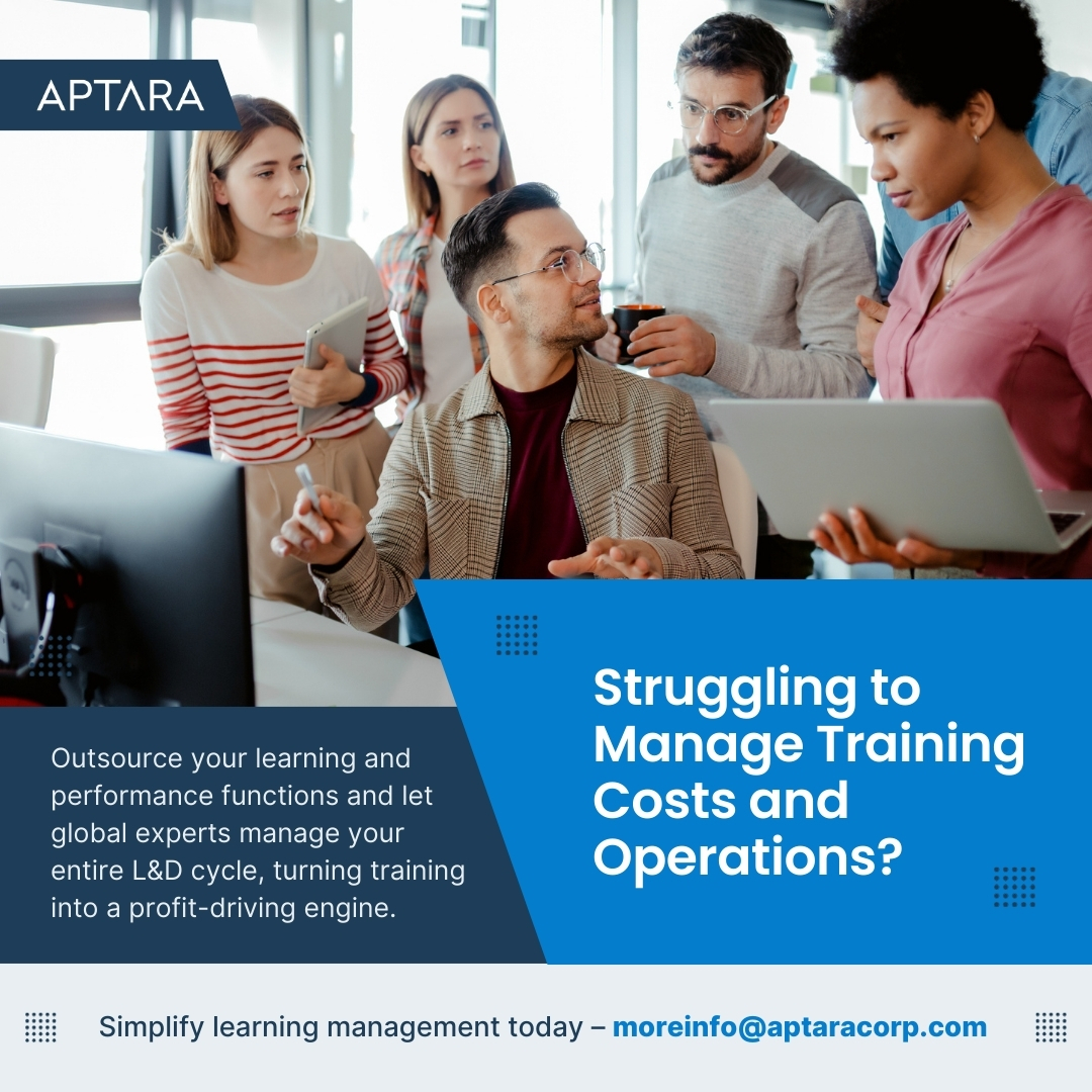 Aptara's tweet image. #ManagedLearning made simple! ✨ Hand off your training management to Aptara and see costs drop while performance soars. Simplify, save, and succeed—let our experts handle everything! Interested? Email us at moreinfo@aptaracorp.com  #Aptara #LMS #CorporateTraining #LearningSystem