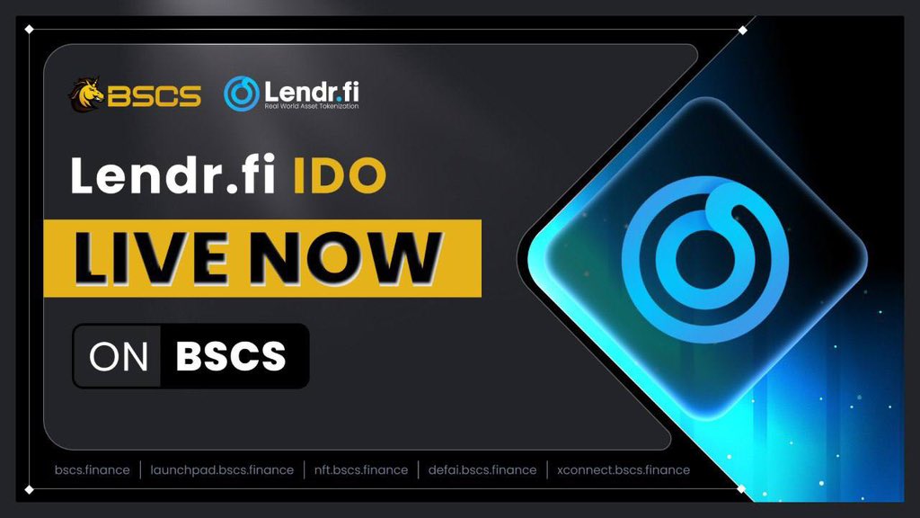 Lando Community (@landocommunity0) on Twitter photo ▶ LENDR.FI IDO IS LIVE NOW on <a href="/BSCS_Global/">BSCS Official</a> Launchpad! 📣
Powered by <a href="/lendrfi/">Lendr.fi (We're Hiring!)</a> 🚀
🔵 Ticker: $RWAL
🔹 Chain: ERC-20
💲 IDO Price: $0.03
🔶 Total Raise: $300,000
🛒 Join Here: launchpad.bscs.finance/Ido/Details?ke…
🎇 IDO & Listing Schedule
⏰ Purchase: Sep 23 (9 AM UTC) → Sep ▶ LENDR.FI IDO IS LIVE NOW on <a href="/BSCS_Global/">BSCS Official</a> Launchpad! 📣
Powered by <a href="/lendrfi/">Lendr.fi (We're Hiring!)</a> 🚀
🔵 Ticker: $RWAL
🔹 Chain: ERC-20
💲 IDO Price: $0.03
🔶 Total Raise: $300,000
🛒 Join Here: launchpad.bscs.finance/Ido/Details?ke…
🎇 IDO & Listing Schedule
⏰ Purchase: Sep 23 (9 AM UTC) → Sep