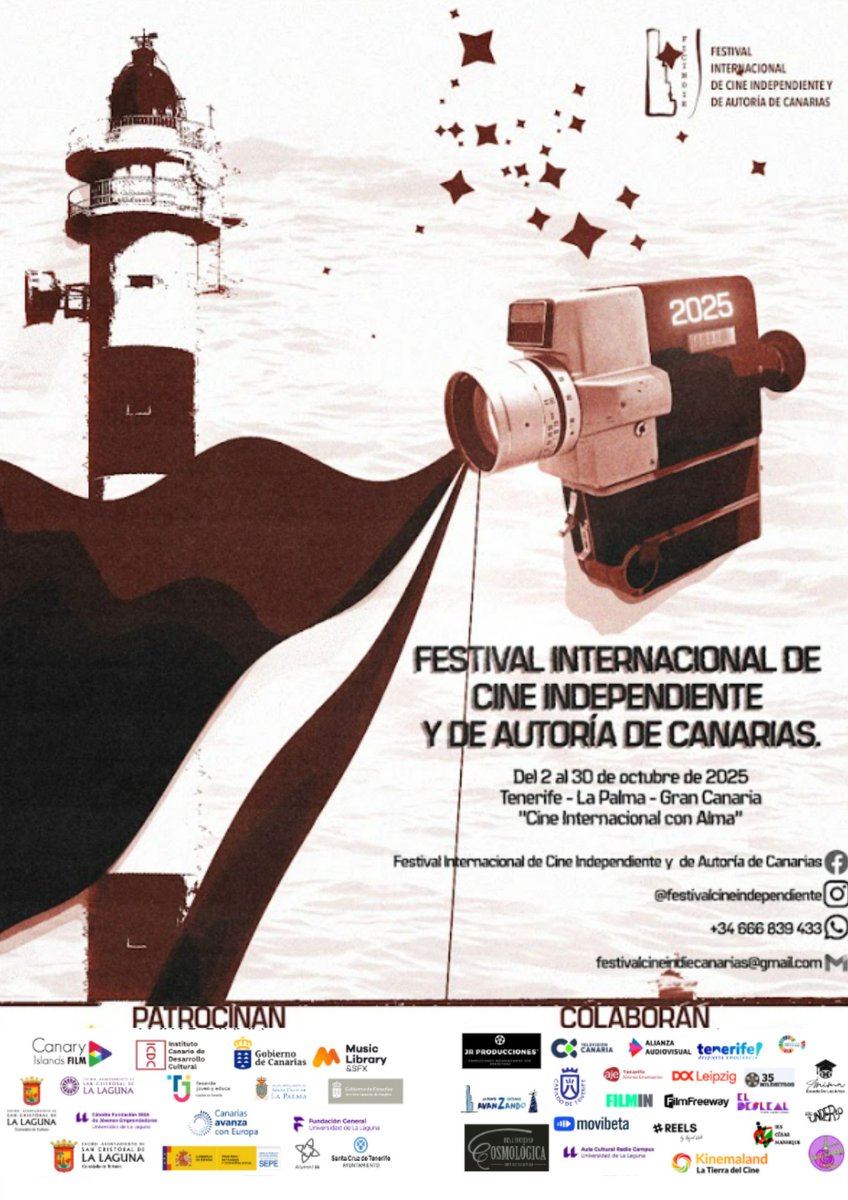 📣El Festival Internacional de Cine Independiente y de Autoría de Canarias #FICINDIE2025 se celebra del 2 al 29 de octubre en Canarias
 
🎥 Arturo Dueñas (<a href="/EsguevaFilms/">La Esgueva Films 🎬</a>) está en la programación:
▪️DAJLA, CINE Y OLVIDO
▪️SECUNDARIAS

💡t.ly/9qTNe

#ColaboradoresDOCMA