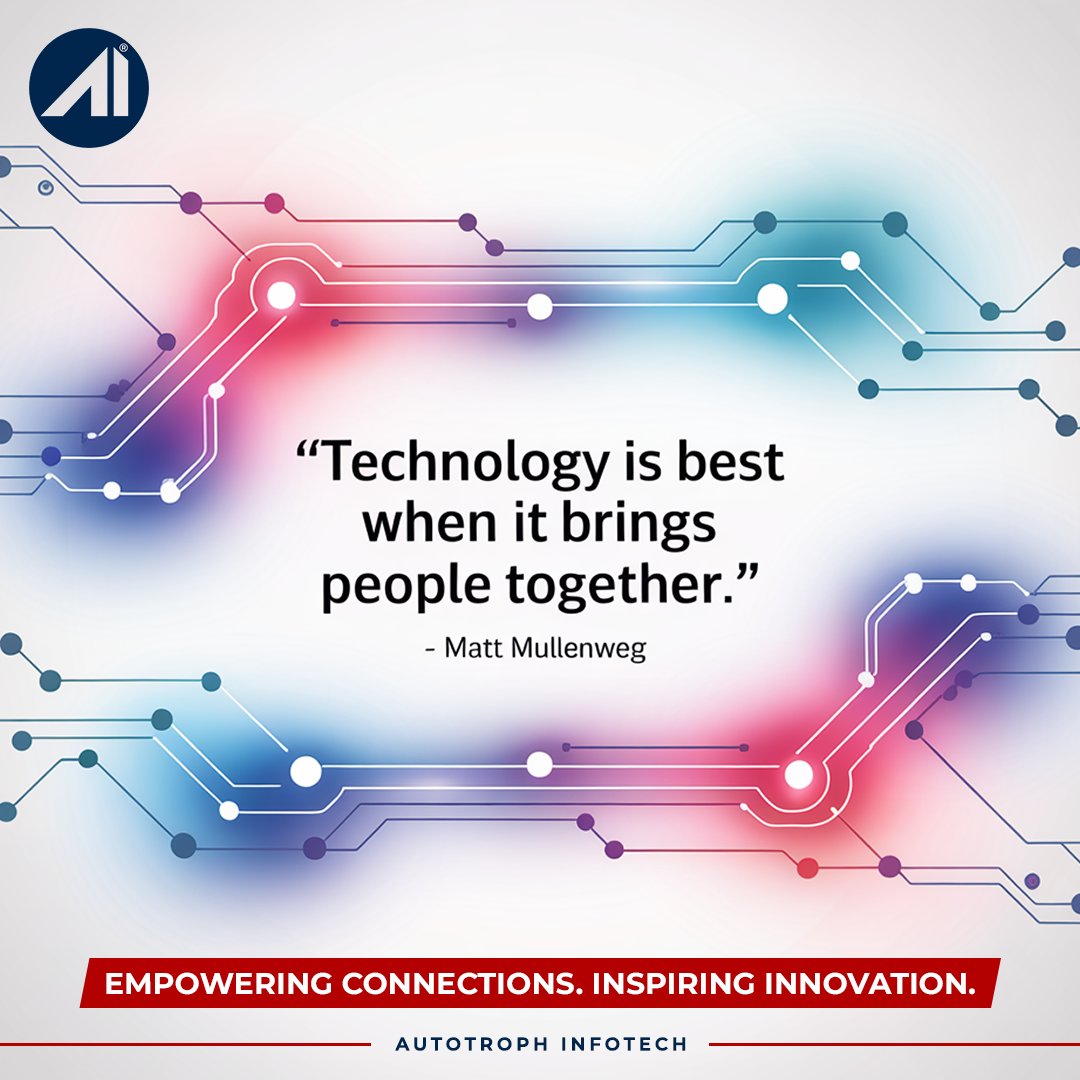 autotrophit's tweet image. Technology isn’t just about machines — it’s about connecting people and ideas.
At Autotroph Infotech, we innovate with purpose.
#TechInspiration #Innovation #AutotrophInfotech