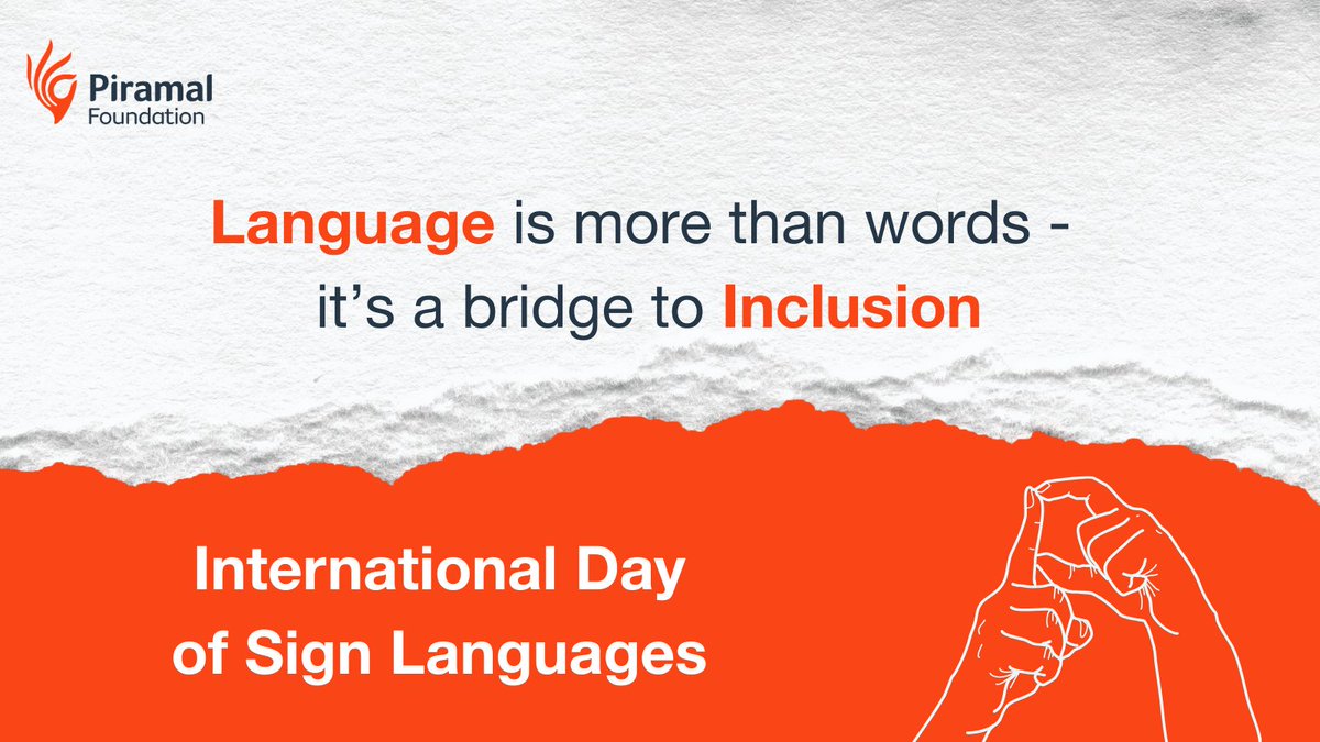 PiramalFdn's tweet image. Language is more than words—it’s inclusion.
This #SignLanguagesDay, we celebrate the power of sign language in ensuring every voice is heard. 🌍💙

#SignLanguagesDay #InclusionForAll #SewaBhaav #PiramalFoundation