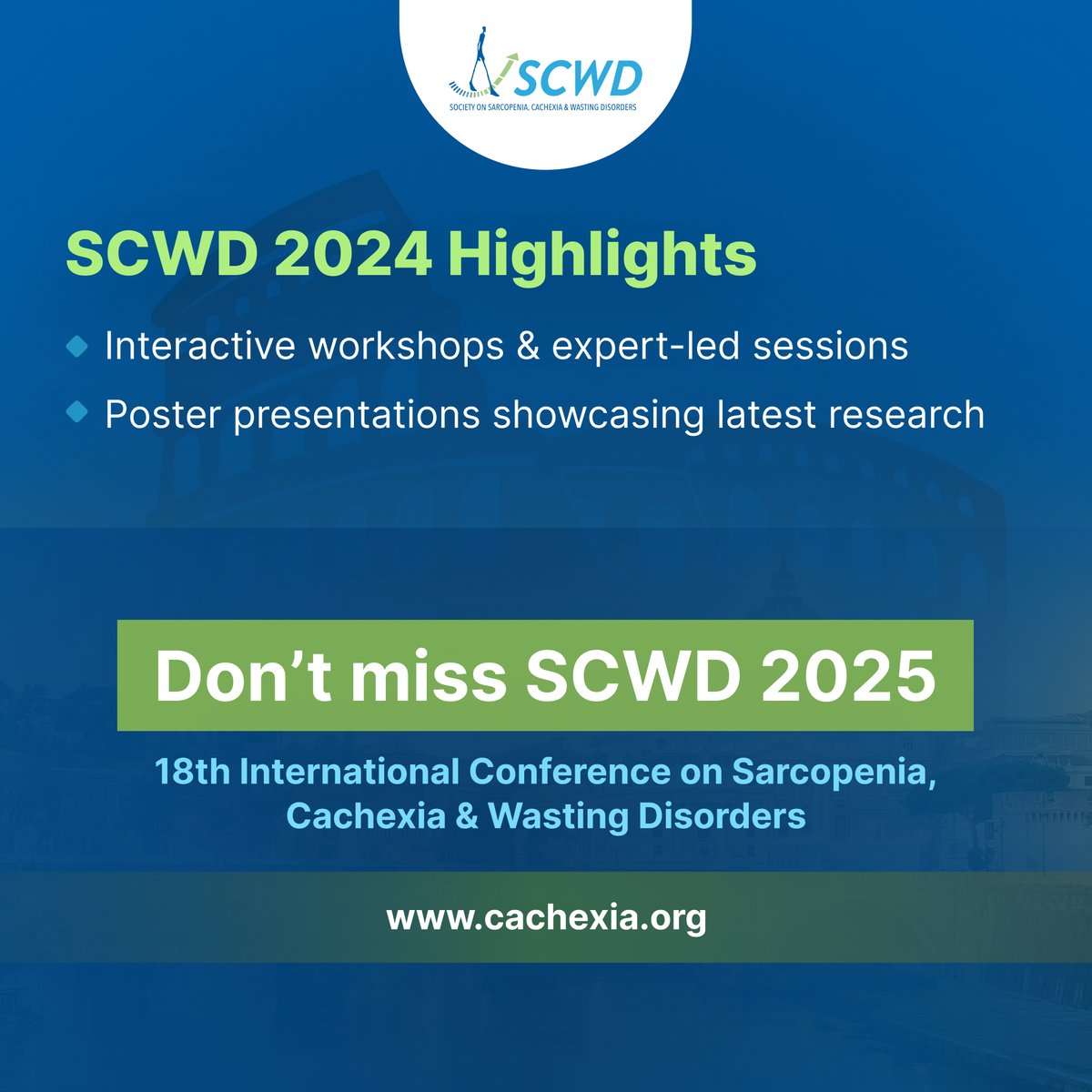 SCWDnews's tweet image. Here’s how #SCWDConference2024 went: engaging sessions, poster presentations, and networking with global experts in sarcopenia, cachexia &amp;amp; muscle wasting. 

Be part of #SCWDConference2025 in Rome, 11–13 Dec: cachexia.org 

#SCWD2025 #Sarcopenia #Cachexia #MuscleWasting…