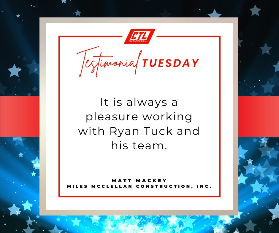CTL_Engineering's tweet image. Happy #TestimonialTuesday! We at CTL Engineering value the trust our clients place in us. Your feedback drives our commitment to innovation and excellence! 💪✨ #ClientSatisfaction #EngineeringExcellence #BuildingTrust